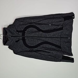 Lululemon black and gray size 8 zip up hooded design jacket